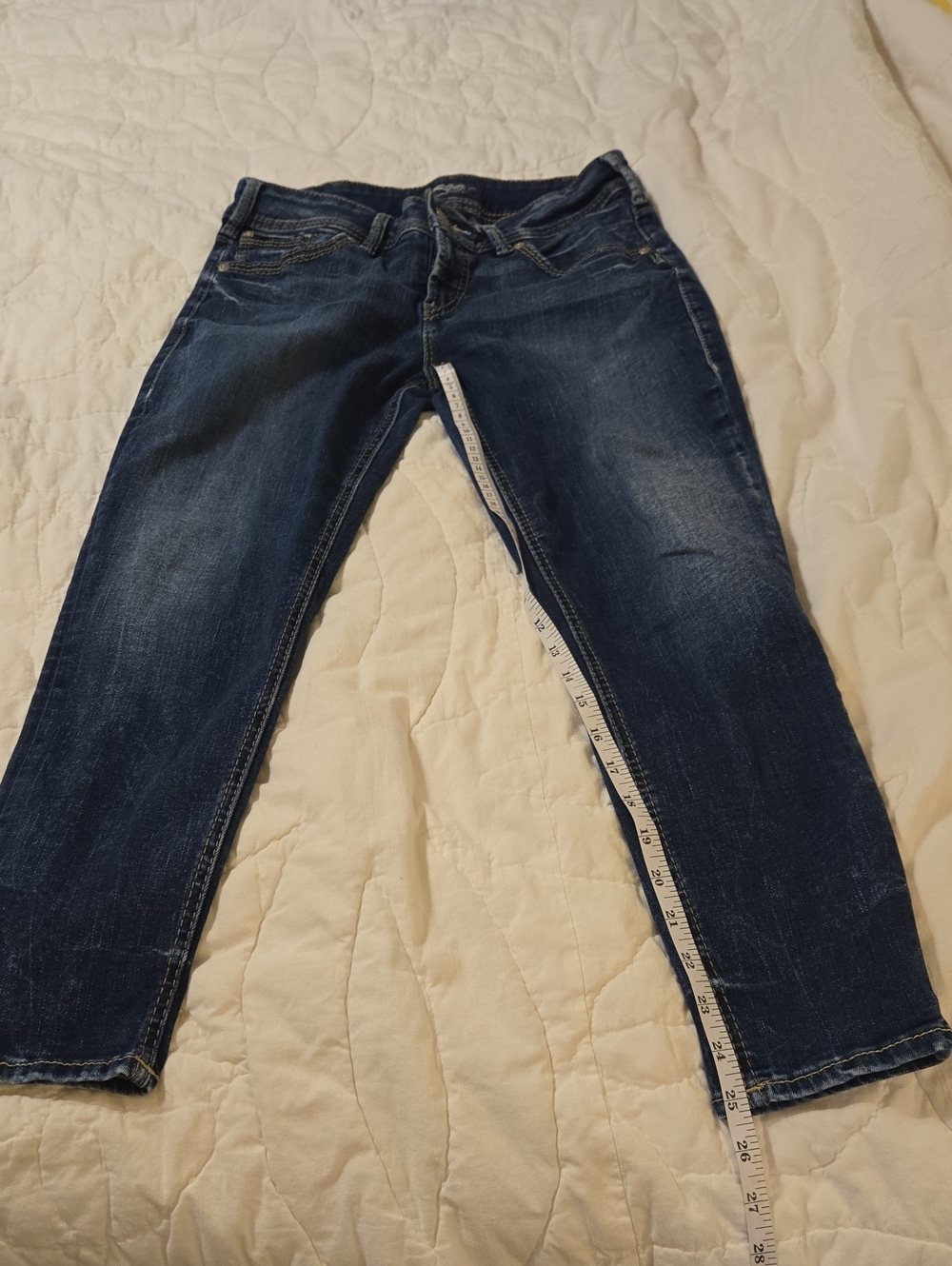 Silver Jeans Dark Blue Cropped Slim Ankle Jeans